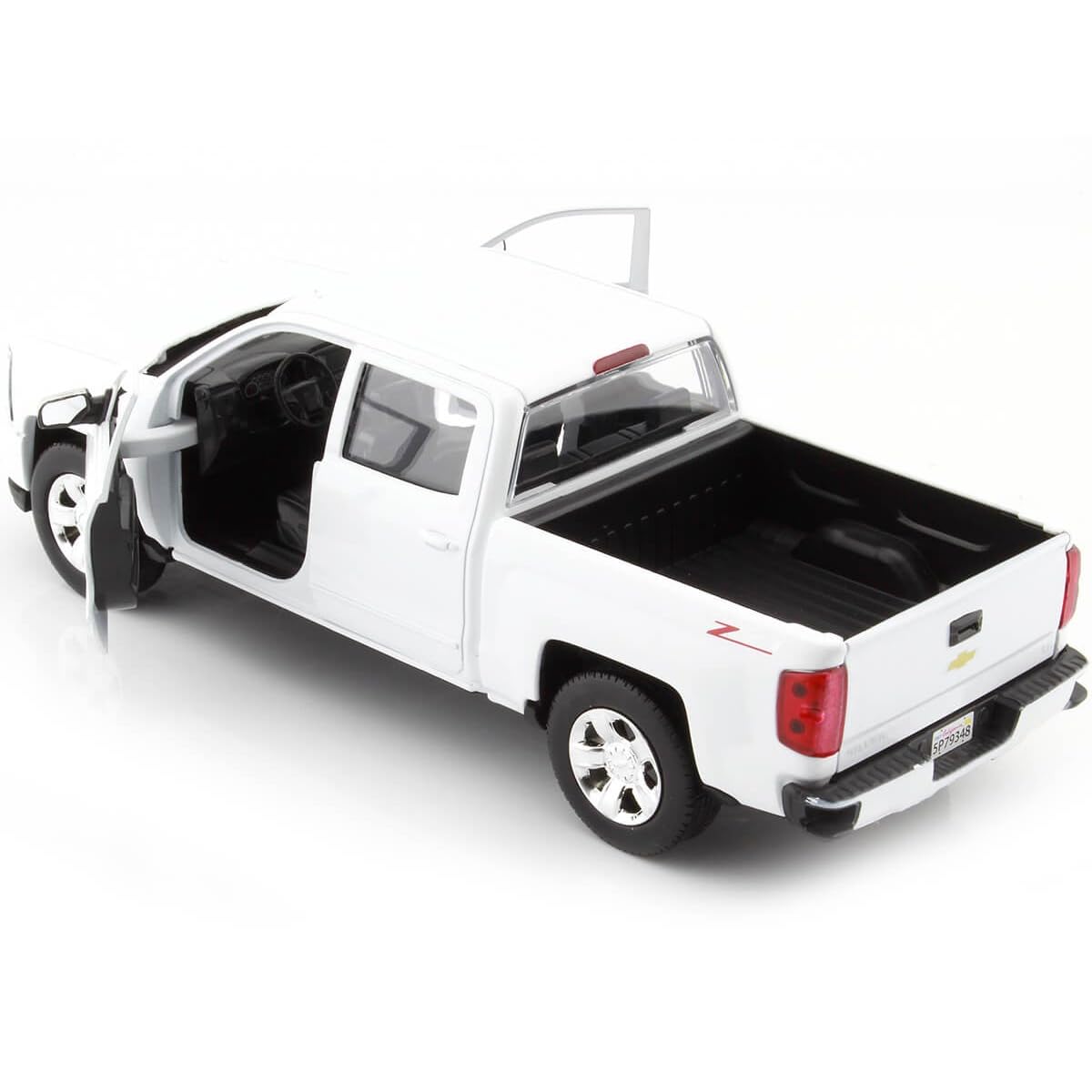Motormax - 2017 Chevrolet Silverado 1500 Lt Z71 Crew Cab - White Diecast 1:24 Scale Model