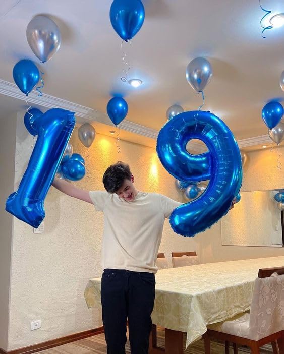 Navy Blue 9 Balloon, Number Balloon 40 Inch, Blue Party Decorations, Giant Birthday Decorations For 9Th 19Th 29Th 90Th, Number 9