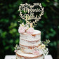 Bright Wood Craft Personalized Couple Name Cack Topper,Golden
