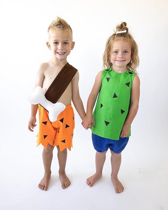 Luke And Lulu Halloween Toddlers Costume - Pebbles Outfit For Baby Girls - Caveman Bam Bam Costume For Baby Boys