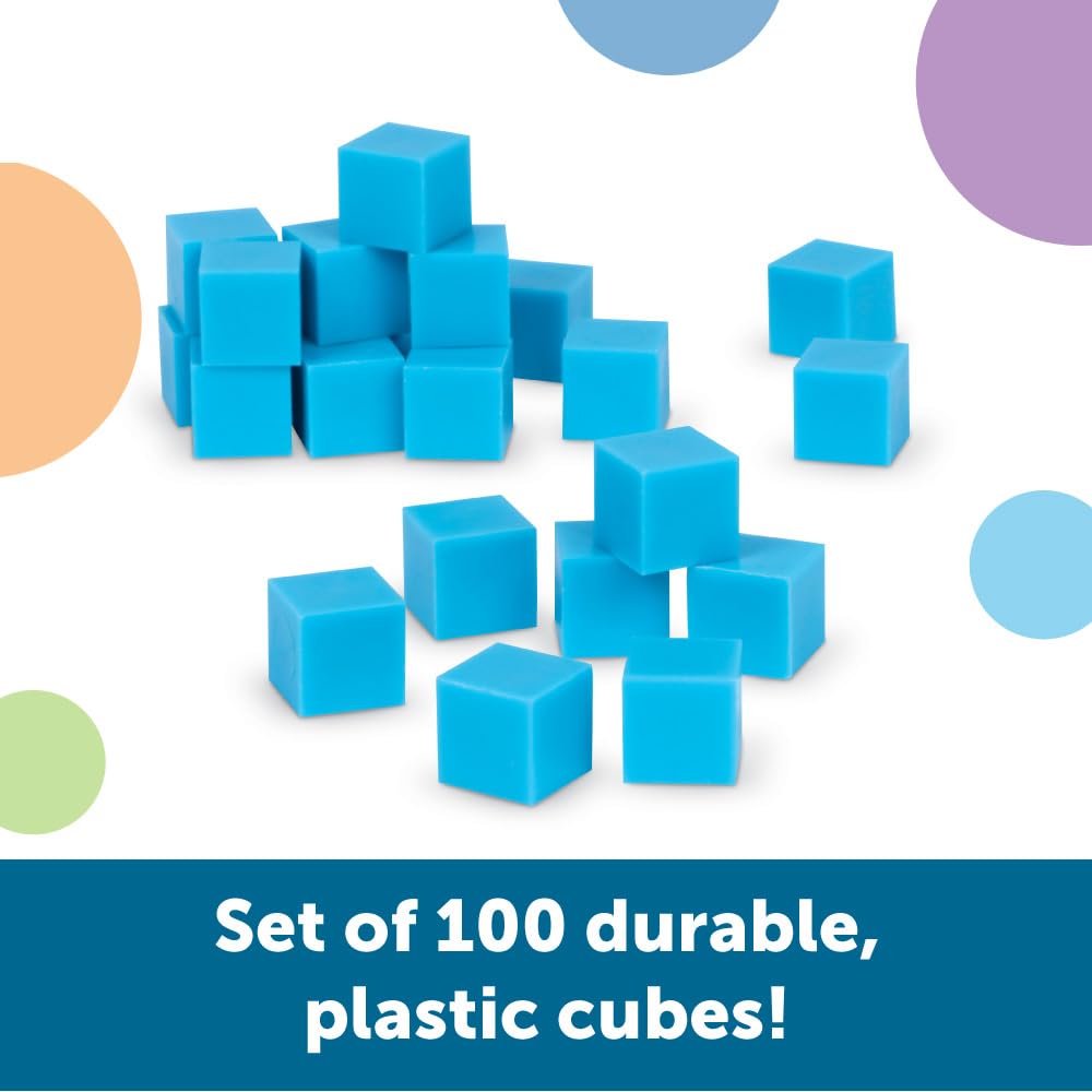 Learning Resources Plastic Base Ten Units, Blue