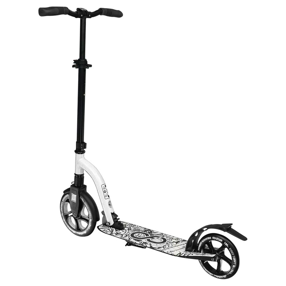 Crazy Skates Foldable Kick Scooter - Kick Scooters For Adults, Teens And Kids With Carrying Strap - Fast Folding, Adjustable Handlebars And Lightweight - White