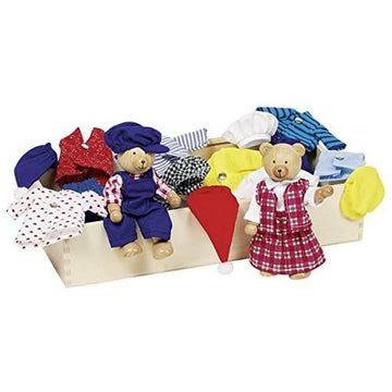 Goki Flexible Puppets Bears Benna & Bennoh With Wardrobe Doll, Multicolor (51914)