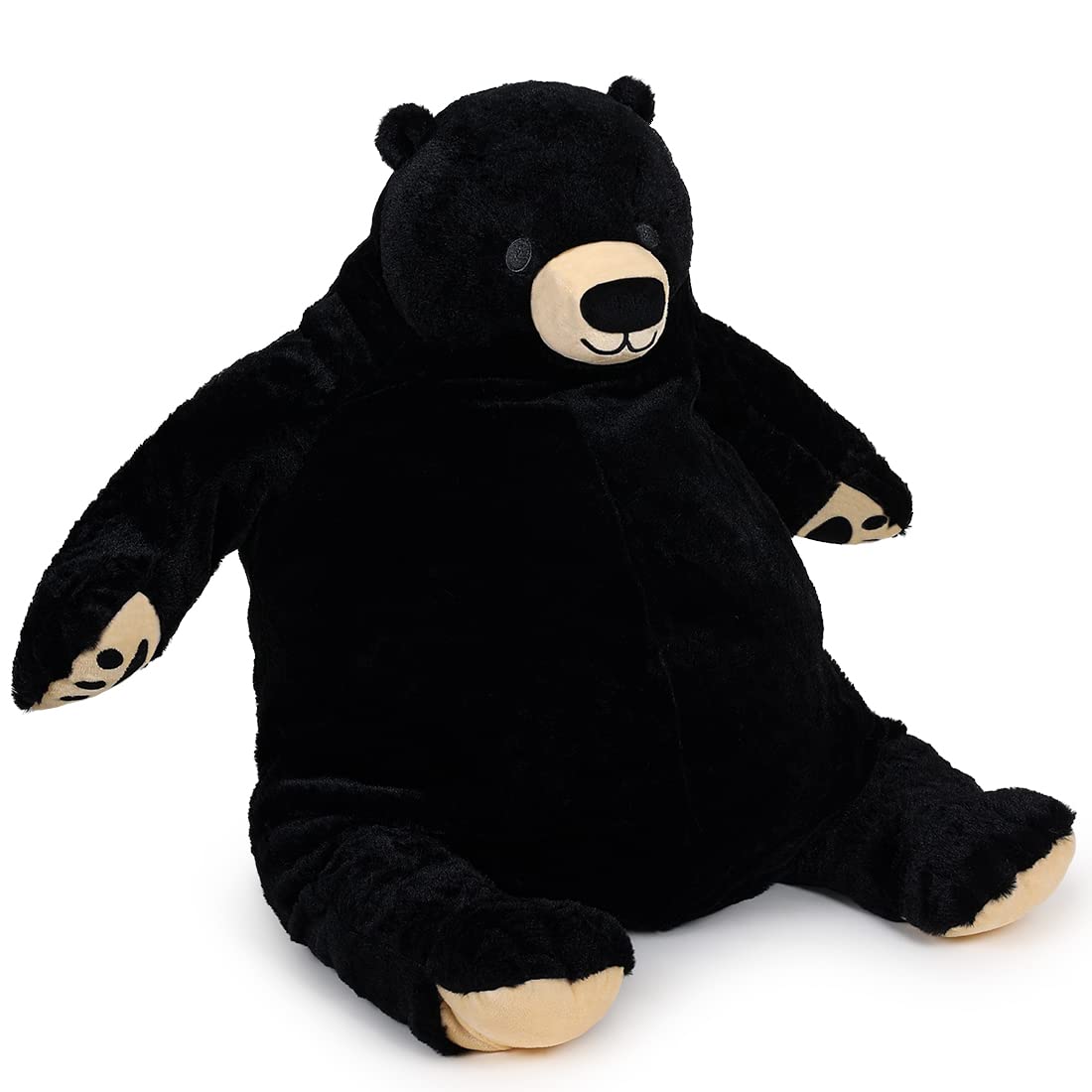 Yeqivo Giant Djungelskog Bear - 39.4" Soft Plush Toy - Black - PP Cotton Stuffed Animal Gift for Kids & Girlfriend