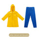 Gliquran Yellow Raincoat and Blue Pants for kids Costume Set Halloween Cosplay Accessories Merchandise (115-125cm)