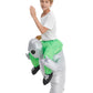 Hsctek Inflatable Alien Costume Kids Boys Girls, Blow Up Riding Alien Abduction Costume Child, Carrying Me Holding Man Halloween Costume Children, Silver
