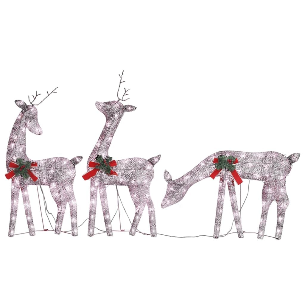 Vidaxl Christmas Reindeer Family 106.3'X2.8'X35.4' Gold Warm White Mesh