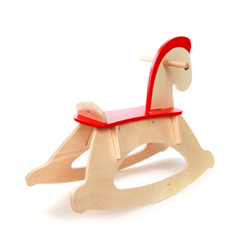 Hape Rock And Ride Kid'S Wooden Rocking Horse, Beige, L: 26.6, W: 11.1, H: 20.6 Inch