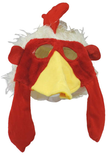 Jacobson Hat Company Chicken Rooster Plush Mask Hat, Red, Size Large