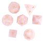 Cheungshing 7 PCS Handcrafted DND Polyhedral Dcie Sets for Role Playing Games MTG Table Game Polished Tumbled Stone Dices, Rose