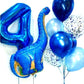 Jumbo Mylar Navy Blue 4 Number Balloon 40 Inch, Big Number 4 Balloons Birthday Decorations, 4Th Four 4 14 40 44 64 Year Old Birt