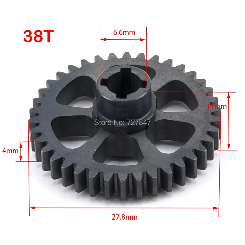 Steel 38T Diff Main Gear & 17T Motor Pinion Gear Spare Parts for RC WLtoys 1/18 A959 A949 A969 A979 K929
