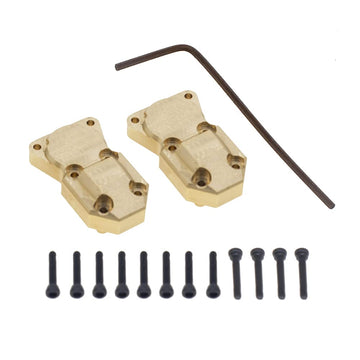 2Pcs Brass Diff Cover Front&Rear Bridge Axle Cover for 1/24 Axial SCX24 AXI90081 AXI00001 AXI00002 AXI00005 AXI00006RC Crawler C