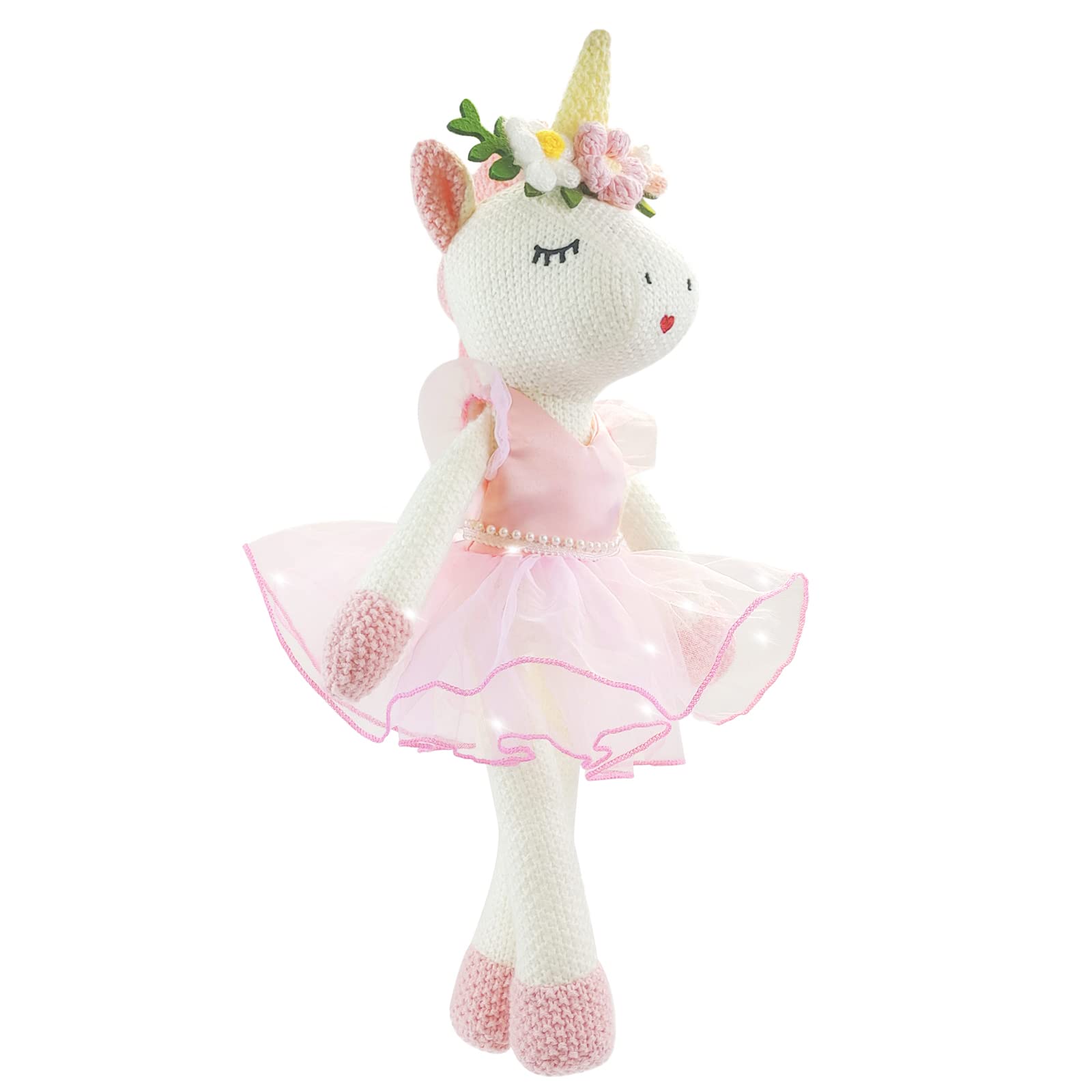 Justqunseen Unicorn Stuffed Animals Plush Ballerina Baby Doll, Unicorn Toys For Girls Age 4-6, Stuffed Animals For Girls 4 Year 