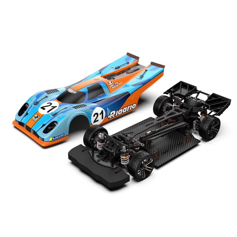 AMORIL 1/10 Carbon Fiber On-Road Drift Car Roller,Electric Touring Rally Car Chassis Frame Body with Alloy Wheel,Split Steel Dri