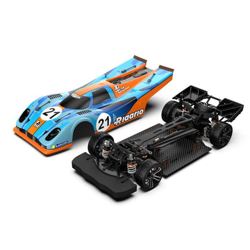 AMORIL 1/10 Carbon Fiber On-Road Drift Car Roller,Electric Touring Rally Car Chassis Frame Body with Alloy Wheel,Split Steel Dri
