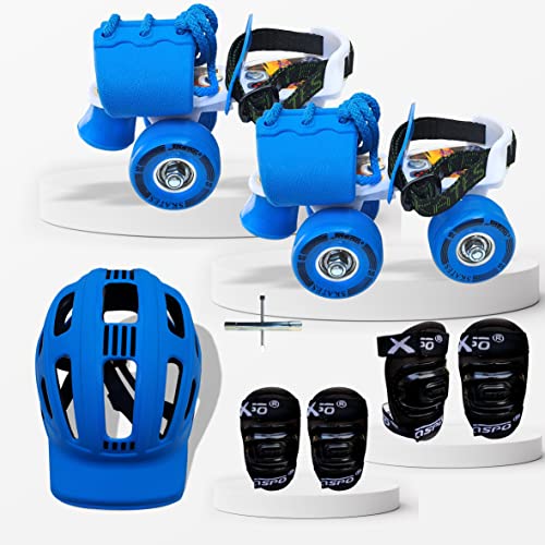 Jaspo Kids Delite Intact Junior Skates Combo (Skates+Helmet+Knee+Elbow) Suitable for Age Upto 5 Years, Unisex, Outdoor Wheel, Bl