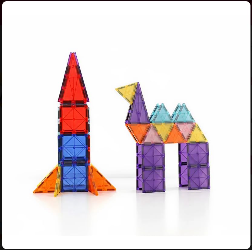 Me Me Mart Happy Kids Magnetic Building Blocks Toy Set | Magnetic Tiles Construction Stem Learning Educational | Creative Shapes