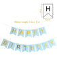 Tellpet Light Blue Happy Birthday Banner With 5 Pcs Gold Confetti Balloons