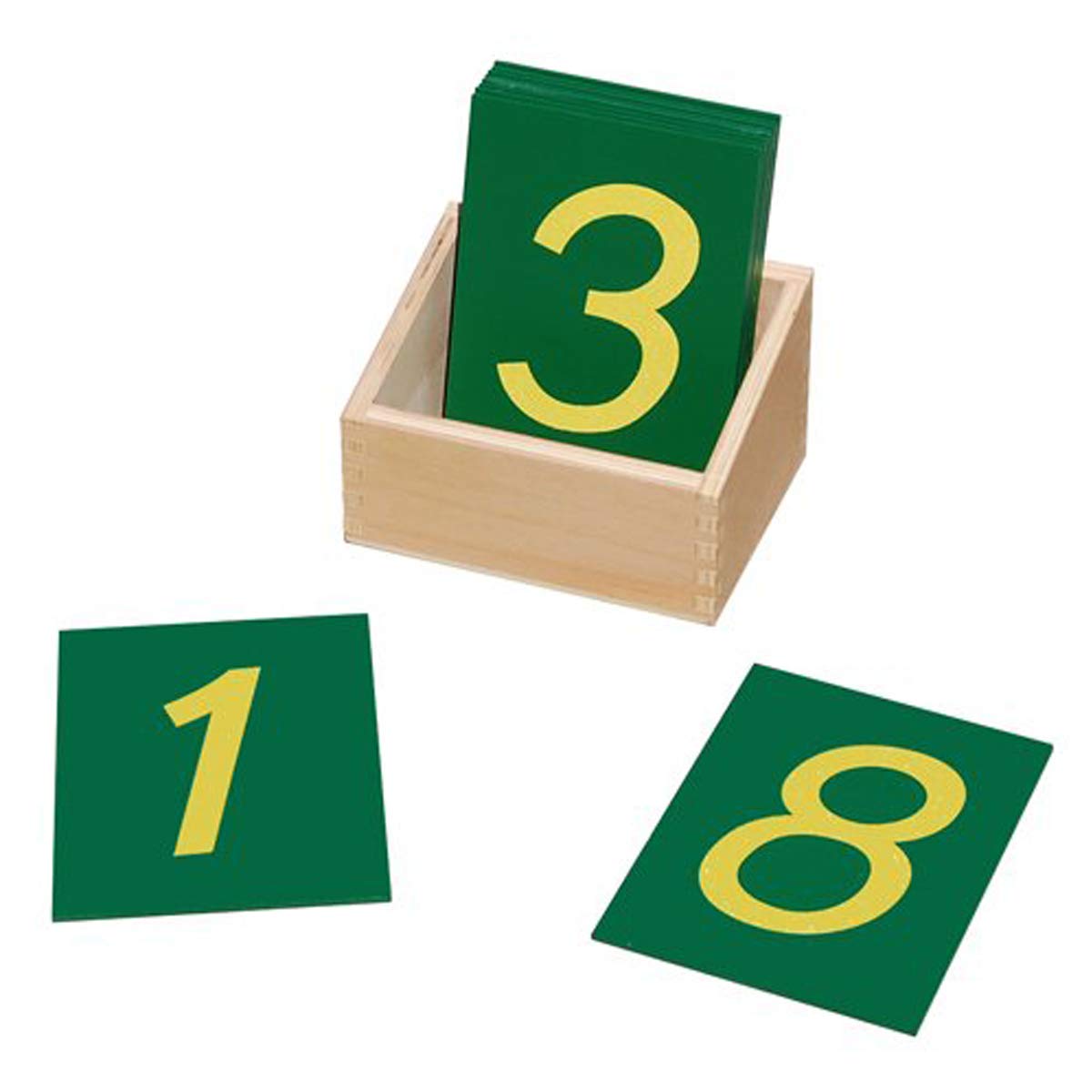 New Sky Enterprises Montessori Sandpaper Numbers Math Material Wooden Card With Container Box For Toddler Kids Early Development