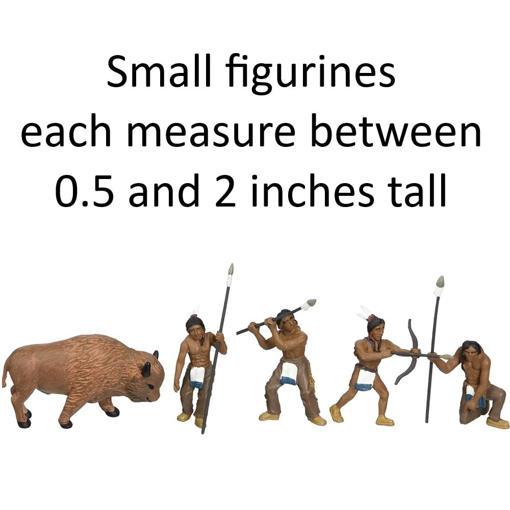 Woodland Scenics SP4444 1.5-Inch Scene Setters Figurine  Natives/Buffalo  5/Pack