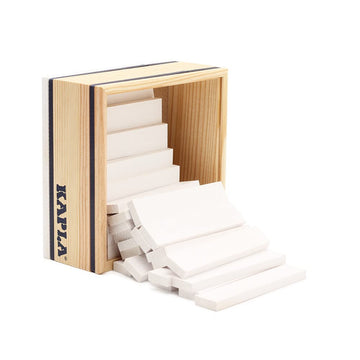 Kapla 40 Squares White - Wooden Construction Set 40 White Colored Building Planks