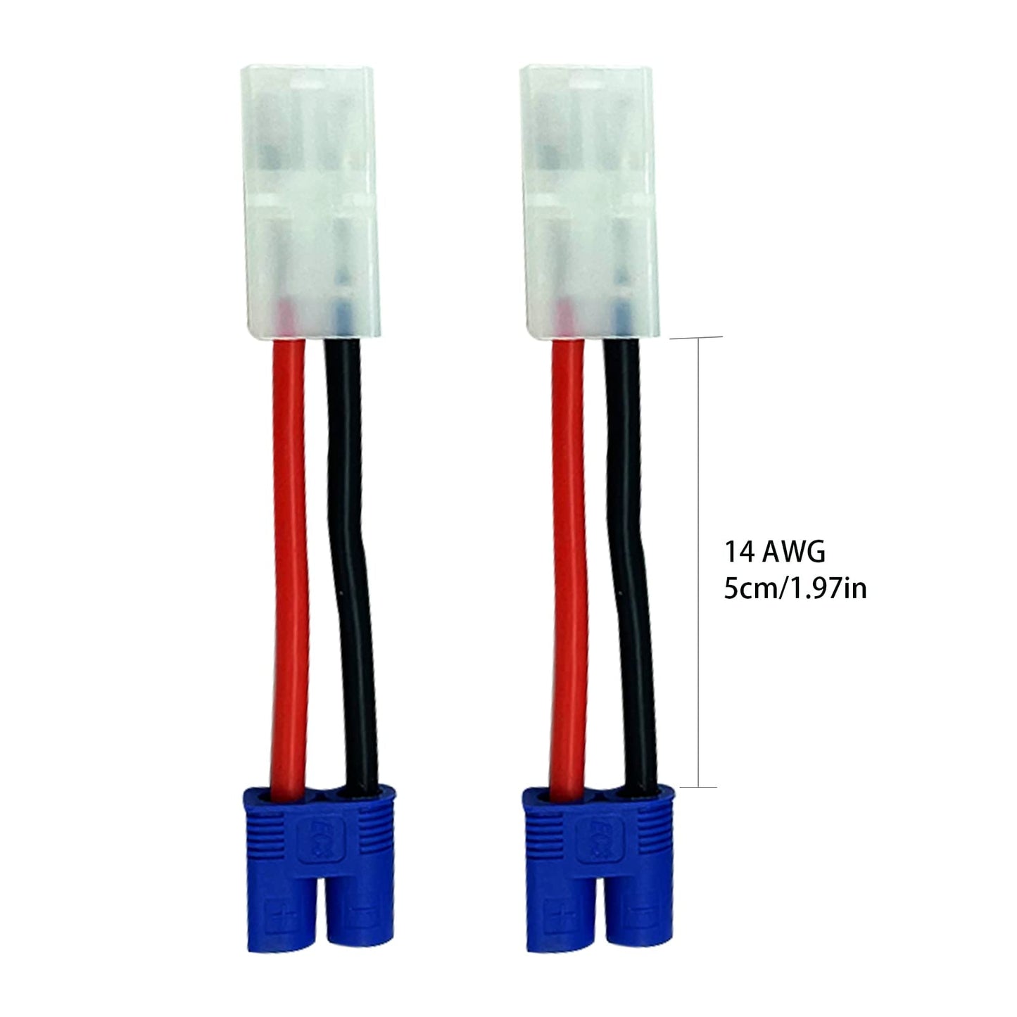 2Pairs Tamiya Connector To Ec3 Plugs Adapter Male Female W/14Awg Gauge Silicone Cable Wire For Rc Lipo Battery Charger Esc