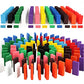 Pulsbery Wooden Building Blocks100Pcs Wooden Dominoes Educational Stacking Counting Adding Subtracting Multiplication Building 