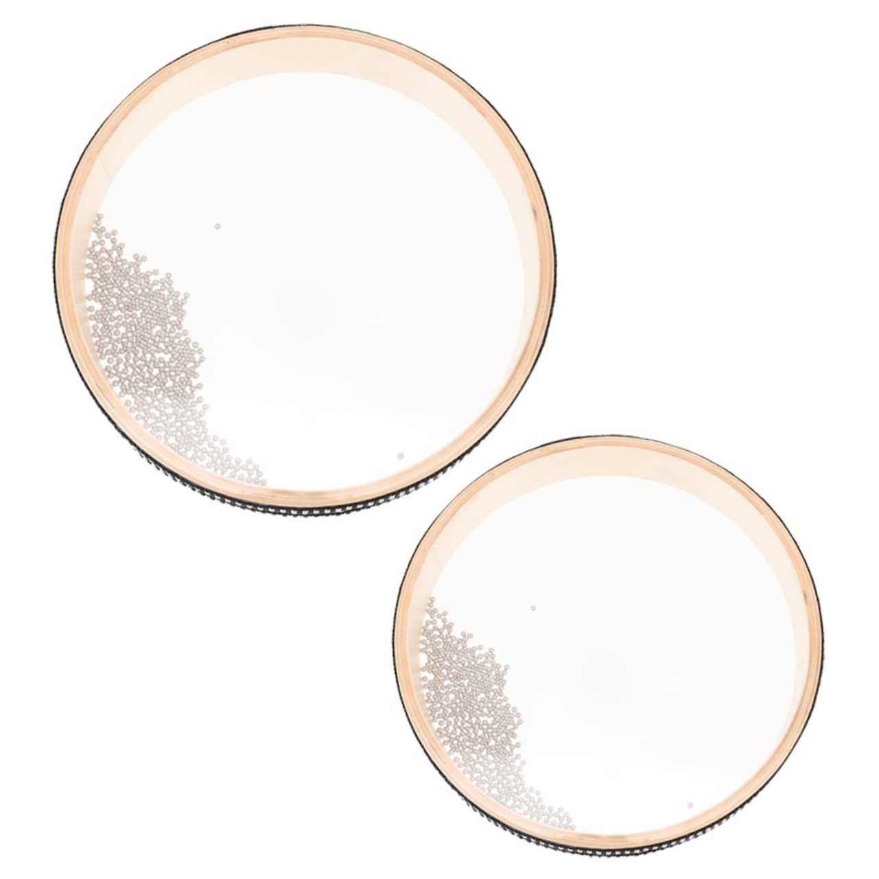 Excluzo 2Pcs Transparent Wave Drum Child Wood Iron Sand