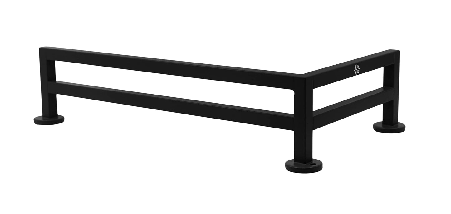 Teak Tuning Fence Style  L-Shaped Fingerboard Rail  11 - Custom Designed by Teak Tuning - enhanced Solid Steel Construction  Matte Powder Coated Finish in Black - Superior Non-Slip Foam Feet