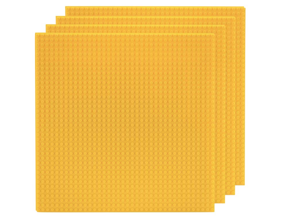 Slabdreamlab 12'X12' Baseplate For All Major Building Bricks And Blocks (Yellow, 4-Pack)
