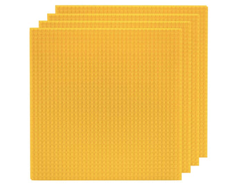 Slabdreamlab 12'X12' Baseplate For All Major Building Bricks And Blocks (Yellow, 4-Pack)