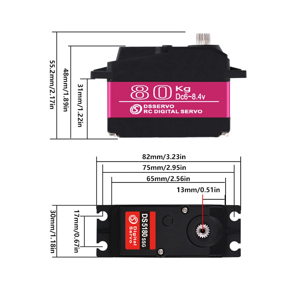 ANNIMOS 80kg High Torque RC Motor Digital Servo 1/5 Large Scale Metal Gear Waterproof