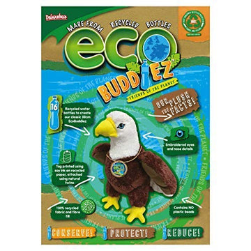 Ecobuddiez - Eagle From Deluxebase. 12 Inch Eagle Plush Toy. Eco Friendly Child Safe Eagle Stuffed Animal Made From Recycled Plastic Bottles.