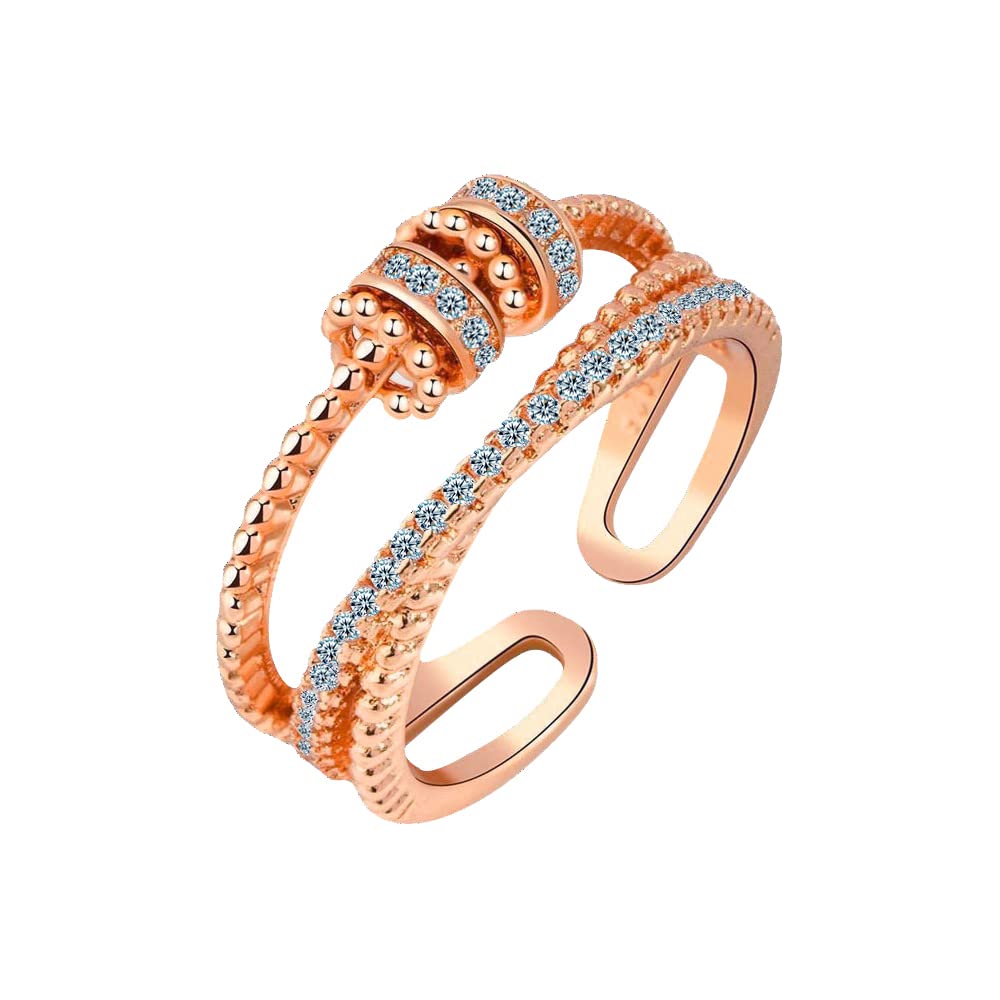 Csiyanjry99 Jansio Threanic Triple-Spin Ring,To My Daughter Vikanda Thermogenic Spinner Ring Feelief Zirconica Triple Fidget Rin
