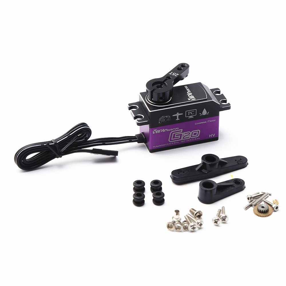 Lizhoumil Rc Servo,20Kg Large Torque Digital Servo For Scx10 Trx- 4 1:8/1:10 Rc Car Crawler,High Speed Short Edition G20 Metal G