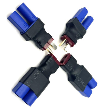 2Pairs EC5 to T Adapter Male Female Connector Plug Set Compatible with Arrma E-flite RC Car Truck Airplane Lipo Battery ESC Bala