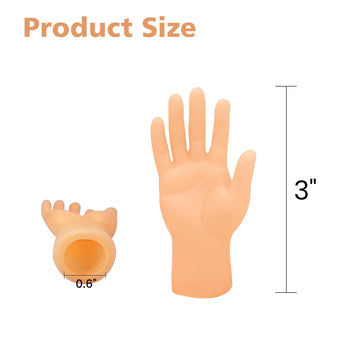 Zakvoor 16 Pcs Tiny Finger Hands Mini Realistic Little Small Hands Puppets For Show Gag Performance Party Favors, 8 Left & 8 Rig