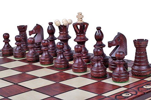 Beautiful Handcrafted Wooden Chess Set With Wooden Board And Handcrafted Chess Pieces -1-2 Players, Gift Idea Products (21' (55 Cm))