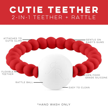 Ryan & Rose Cutie Teether Rattle (Red)