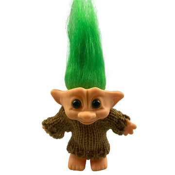 Lucky Troll Dolls,Cute Vintage Troll Dolls Chromatic Adorable For Collections, School Project, Arts And Crafts, Party Favors With Wool Clothes. (Coffee)