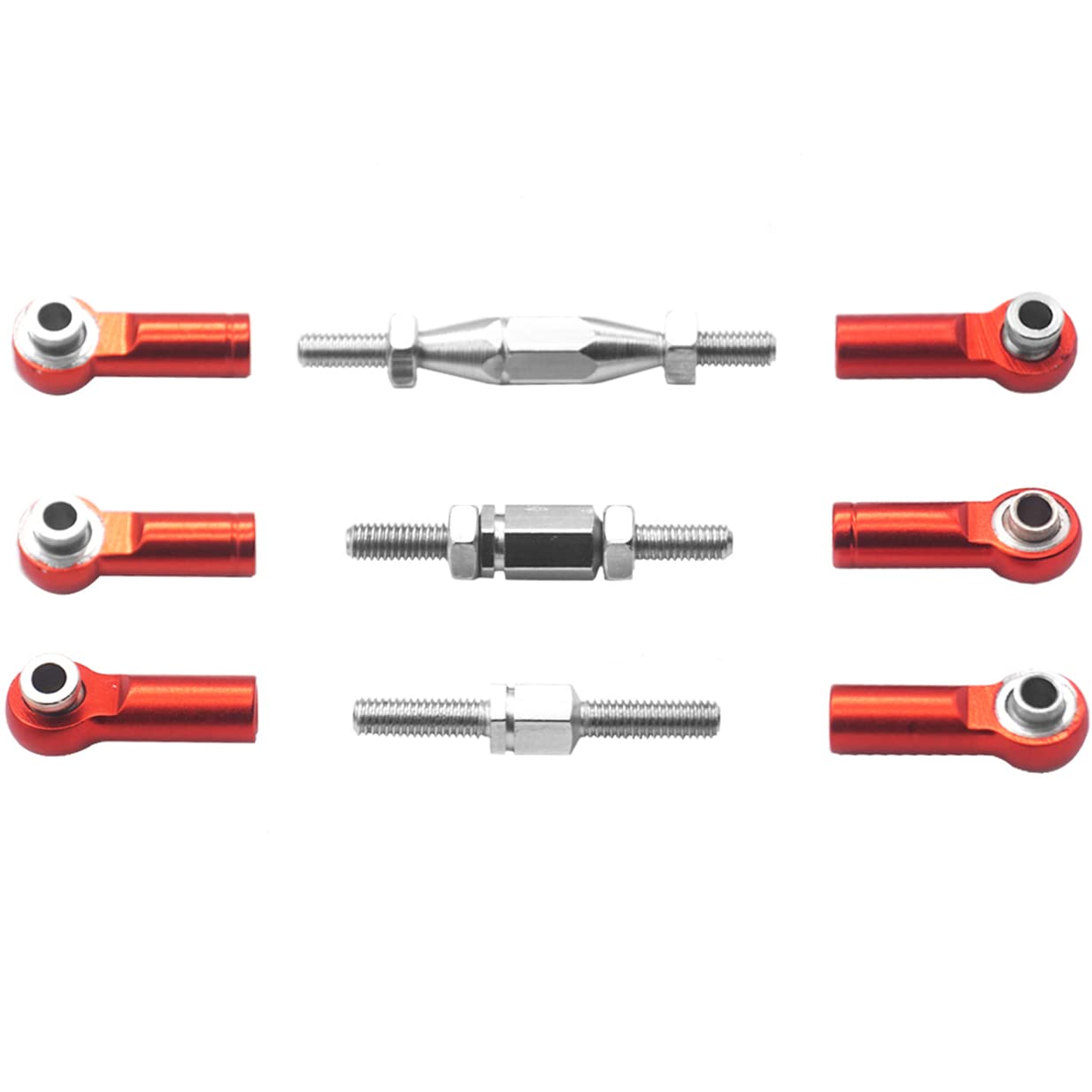 ShareGoo Adjustable Aluminum Pull Rod Steering Servo Link Linkages Arm Tie Rod Ends Compatible with WLtoys 144001 1/14 RC Car Bu