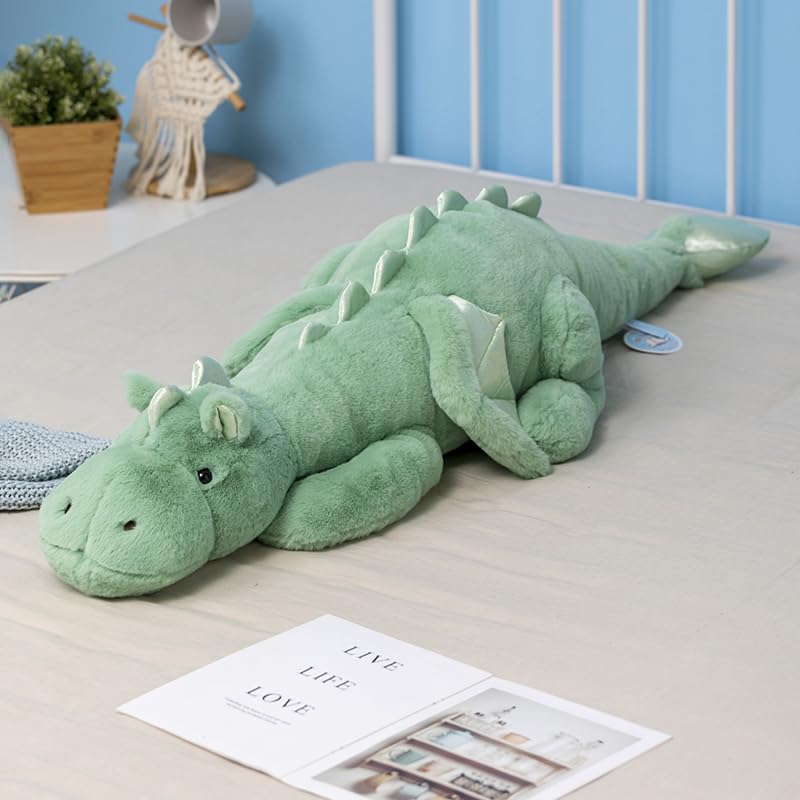 Ololele Dragon Stuffed Animal, 27.6Inches Small Plush Dragon Toy For Kids, Pink White Green And Blue Available.Very Cute Plushie