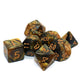 CREEBUY DND Polyhedral Dice for Dungeon and Dragons D&D RPG Role Playing Games Gold Black Dice with Dice Bag