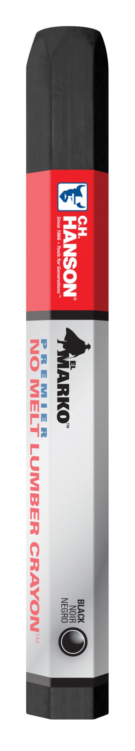 Ch Hanson Black Premier Lumber Crayon 12-Pack 10384