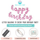 Balloon Vibe Happy Birthday Balloon Banner - Pink 16 Inch Cursive Mylar Foil Letters Happy Birthday Banner For Birthday Decor -