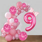 Kwuz 40 Inch Pink Number 9 Balloon, Aluminum Decor for Girls' 9th Birthday, Princess Cowgirl Theme, Model HK40PIBNFO-9