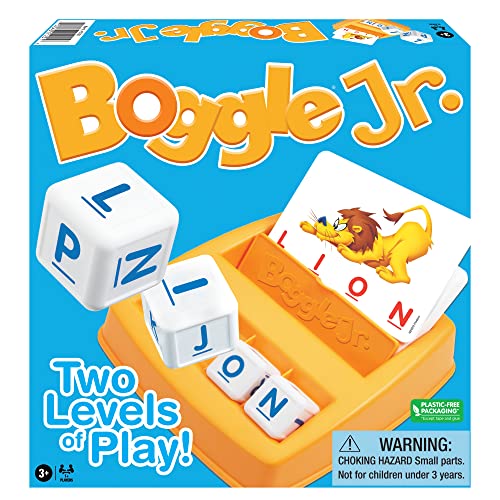 Winning Moves Boggle Jr Alphabet Learning Game for Kids, 10.5" Plastic, Multiple Colors, Model 1251, Ages 3+
