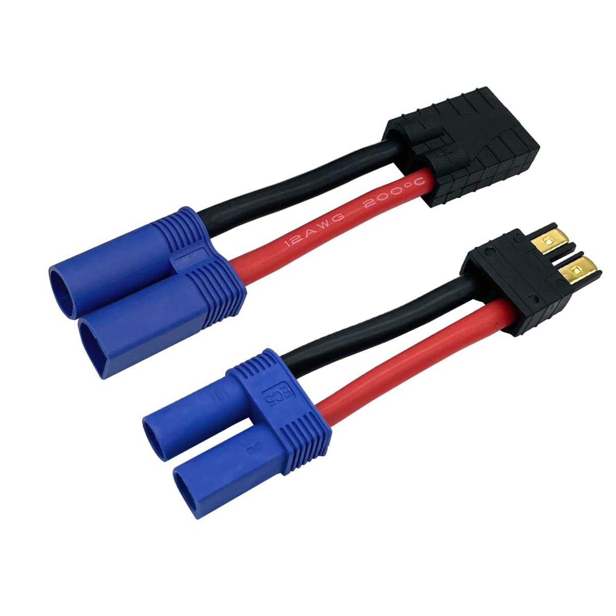 2 Pairs RC LiPo Battery Connector Adapter Compatible with Lipo Battery Plug to EC5 Male Female on ESC Charge