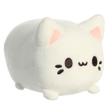 Aurora® Enchanting Tasty Peach® Custard Meowchi Stuffed Animal - Bright & Colorful Design - Showpiece Plush - White 7 Inches